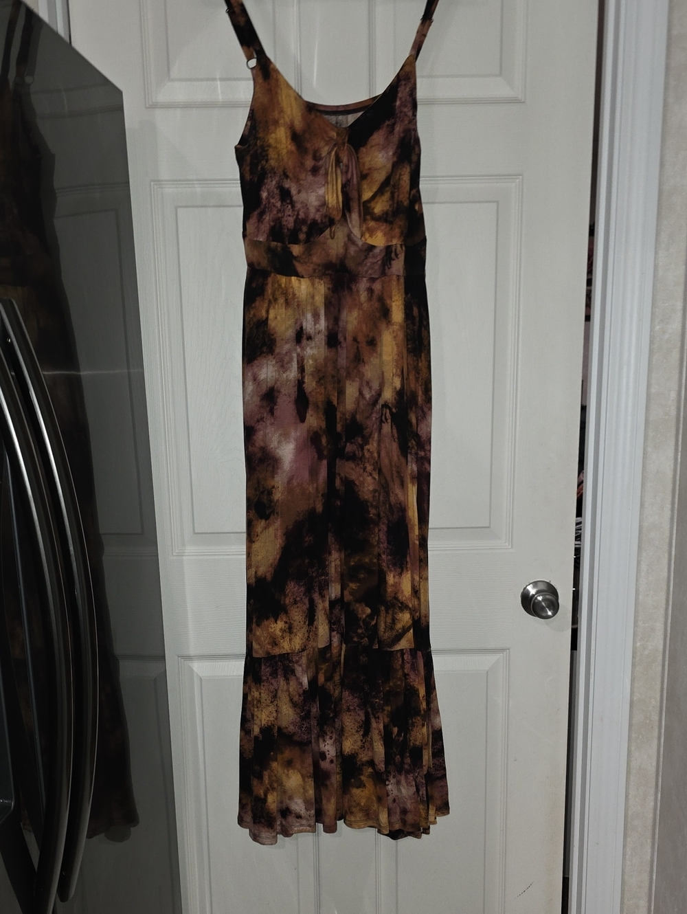 torrid Tie-Dye Maxi Slip Dress in Mustard and Plum